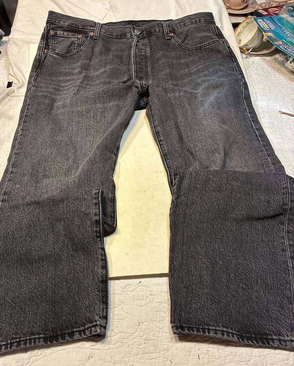 Levi's 501 Jeans Size 40x32 Black Wash Button Fly Denim Pants
